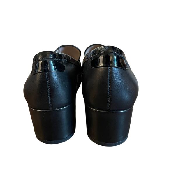 Anthropologie 7.5 Louise et Cie Lo-Larrin Slip On Black Leather Loafers Low Heel - Picture 5 of 7